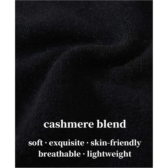 𝅺cashmere Slouchy Knit Beanie Hat for Women Black - Picture 2 of 6